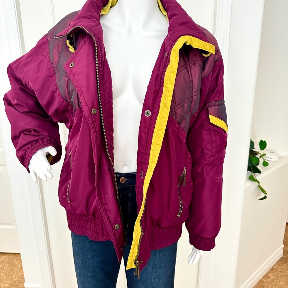 Vintage Purple and Yellow Jacket Neon Ski Jacket (L)